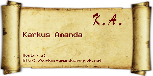 Karkus Amanda névjegykártya